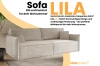 Produktwerbung für das beige Wohnzimmer-Sofa LILA im modernen Design.