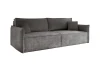 Dunkelgraues Bouclé-Sofa mit weichen Rückenkissen, modernes Design für das Wohnzimmer.