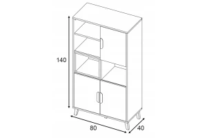JUSTIN 6 Hochkommode Kommode Jugendkommode Sideboard 80 cm breit Deine Möbel