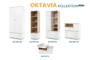 OKTAVIA 01 Kinderkleiderschrank Kleiderschrank Schrank 2-türig 90 cm breit Deine Möbel