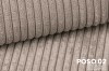 Strukturierter Cord-Stoff Poso 02 in Beige für Sofas und Polsterbetten.
