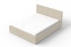 Modernes Polsterbett in Beige mit strukturiertem Stoffbezug