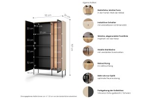 FAVOS 01 Glasvitrine mit LED-Beleuchtung Deine