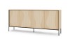 Modernes Sideboard FAVOS aus hellem Holz mit einzigartiger Oberflächenstruktur für das Wohnzimmer.