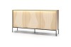 Modernes Sideboard Favos mit dekorativer Wellenstruktur an der Front und integrierter LED-Beleuchtung.