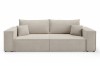Modernes hellgraues Sofa mit strukturierter Textur vor weißem Hintergrund.