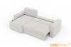 Ausziehbares Ecksofa in Creme mit Liegefläche 120x200 cm von DeineMöbel24.