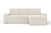 Modernes beiges Ecksofa in L-Form mit gemütlichem Stoffbezug.