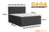 DAGA Boxspringbett Maße: 120-202 cm Breite, 210 cm Länge, 120 cm Höhe, Anthrazit Cord-Stoff.