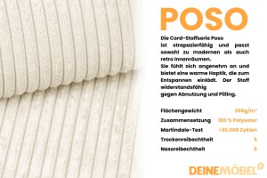 LOFT IV nagelneu 200x200 Poso 38 Creme H3 Boxspringbett Komplettbett Polsterbett Cord-Samt Deine Möbel