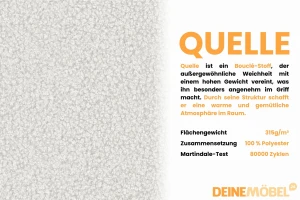 VIVIAN nagelneu 140x200 Boucle Quelle 03 Creme Polsterbett mit Bettkasten und Lattenrost Bouclé Deine Möbel 