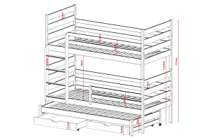 TOMI 90x200 Graphit Etagenbett Deine Möbel 