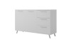 Modernes Sideboard in Weiß mit 2 Türen und 3 Schubladen für das Wohnzimmer
