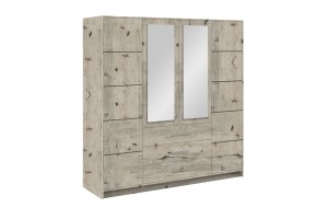 LABOO B Schlafzimmer Set inkl. Kleiderschrank 196 cm mit 2 Spiegeln und Kommode 140 cm Deine Möbel