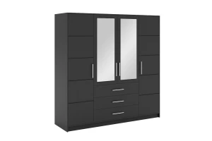 LABOO B Schlafzimmer Set inkl. Kleiderschrank 196 cm mit 2 Spiegeln und Kommode 140 cm Deine Möbel