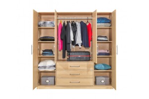 LABOO B Schlafzimmer Set inkl. Kleiderschrank 196 cm mit 2 Spiegeln und Kommode 140 cm Deine Möbel