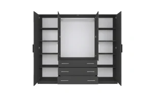 LABOO B Schlafzimmer Set inkl. Kleiderschrank 196 cm mit 2 Spiegeln und Kommode 140 cm Deine Möbel