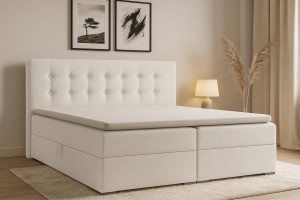 LINA Boxspringbett mit Bettkasten Boxbett in Boucle Deine Möbel