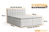 Technische Zeichnung mit Maßen für das Boxspringbett Cynthia Lux von Deinemöbel24.