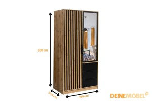 LABOO LUX B Schlafzimmer Set LABOO LUX 2D & LABOO LUX D2 Kleiderschrank 100 cm & Kommode Deine Möbel