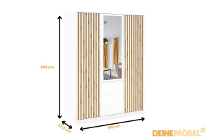 LABOO LUX D Schlafzimmer Set LABOO LUX 3D & LABOO LUX D2 Kleiderschrank 150 cm & Kommode Deine Möbel