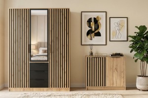 LABOO LUX D Schlafzimmer Set LABOO LUX 3D & LABOO LUX D2 Kleiderschrank 150 cm & Kommode Deine Möbel