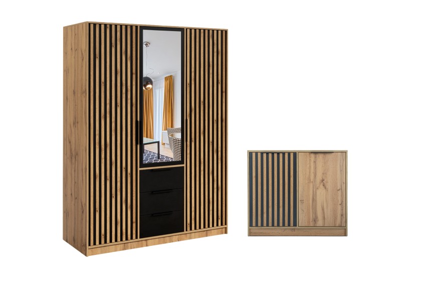 LABOO LUX D Schlafzimmer Set LABOO LUX 3D & LABOO LUX D2 Kleiderschrank 150 cm & Kommode Deine Möbel