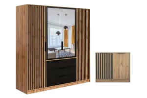 LABOO LUX F Schlafzimmer Set LABOO LUX 4D & LABOO LUX D2 Kleiderschrank 200 cm & Kommode Deine Möbel