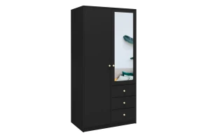 SEATTLE A Schlafzimmer-Set mit Kleiderschrank 100 cm & Kommode, in Schwarz matt oder Weiß matt Deine Möbel
