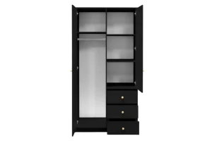 SEATTLE A Schlafzimmer-Set mit Kleiderschrank 100 cm & Kommode, in Schwarz matt oder Weiß matt Deine Möbel