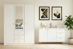 SEATTLE B Schlafzimmer-Set mit Kleiderschrank 150 cm & Kommode 140 cm, in Schwarz matt oder Weiß matt Deine Möbel