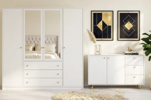 SEATTLE C Schlafzimmer-Set mit Kleiderschrank 200 cm & Kommode 140 cm, in Schwarz matt oder Weiß matt Deine Möbe