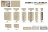 Brisso Kollektion Übersicht: Schrankmodule, Kommoden und Aufsätze in Eiche Ceremona, Kaschmir und Platingrau.
