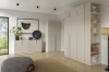 Einrichtungsbeispiel der Brisso Kollektion in Kaschmir mit Kleiderschrank und Sideboard.
