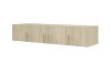 Hängendes Sideboard in heller Eichenoptik mit passenden Holzgriffen.