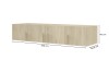 Maßangaben für Wandboard in Eiche: 200 cm Breite, 40 cm Höhe, 60,5 cm Tiefe.
