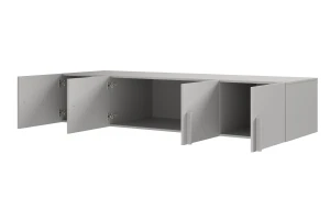 BRISSO BR1 Kleiderschrank 200 cm 4-türig, Kaschmir, Eiche Cremona, Platingrau, Metallgriffen Deine Möbel