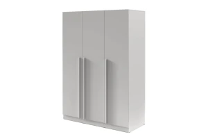 BRISSO BR2 Kleiderschrank 150 cm 3-türig, Kaschmir, Eiche Cremona, Platingrau, Metallgriffen Deine Möbel