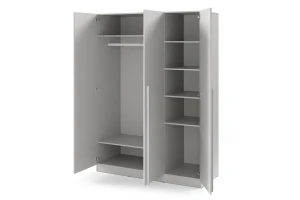 BRISSO BR2 Kleiderschrank 150 cm 3-türig, Kaschmir, Eiche Cremona, Platingrau, Metallgriffen Deine Möbel