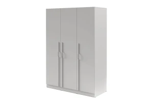BRISSO BR2 Kleiderschrank 150 cm 3-türig, Kaschmir, Eiche Cremona, Platingrau, Metallgriffen Deine Möbel