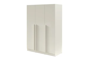 BRISSO BR2 Kleiderschrank 150 cm 3-türig, Kaschmir, Eiche Cremona, Platingrau, Metallgriffen Deine Möbel