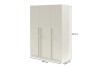 Moderner Kleiderschrank 3-türig in Beige mit ergonomischen Griffen und Maßen 150x210x60,5 cm.