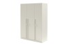 Beiger 3-türiger Kleiderschrank in minimalistischem Design mit langen Griffleisten.
