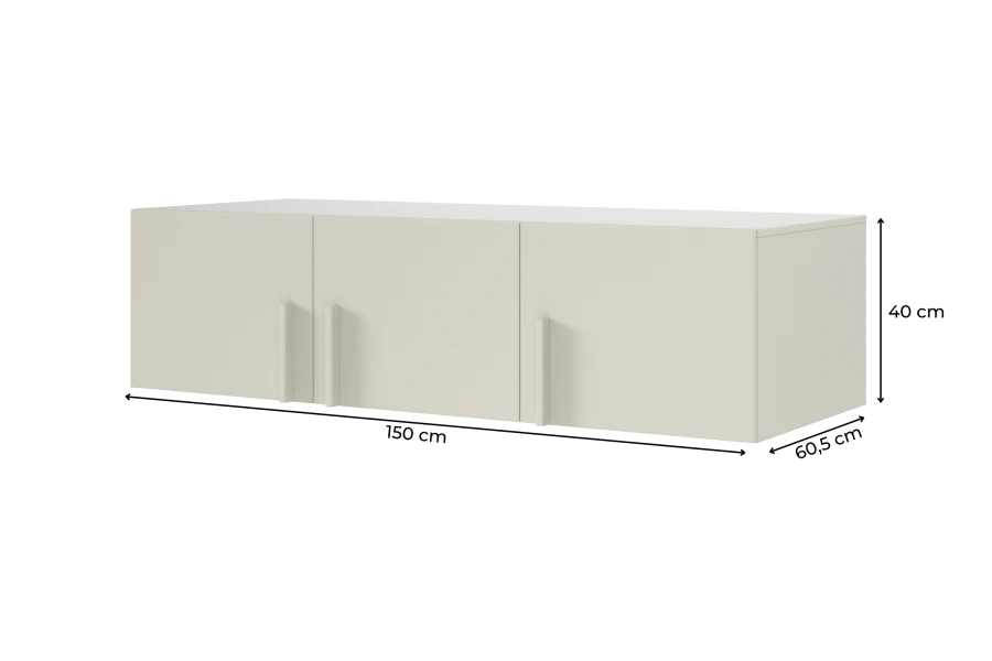 Maßskizze des Brisso BRN2 Schranks: 150x40x60,5 cm in elegantem Kaschmir-Finish.
