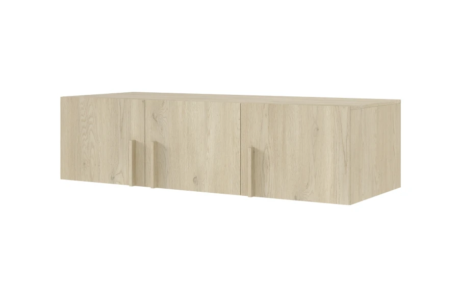 Küchen-Hängeschrank in Eiche-Optik, 150 cm breit, mit drei Türen für vielseitigen Stauraum.