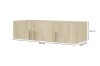 Productafmetingen hangkast: breedte 150 cm, hoogte 40 cm, diepte 60,5 cm – technische tekening.