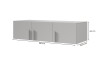 Technische Zeichnung mit Maßen: Graues Sideboard 150 cm breit und 40 cm hoch.