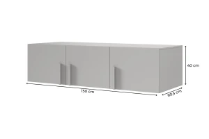 BRISSO BR2 Kleiderschrank 150 cm 3-türig, Kaschmir, Eiche Cremona, Platingrau, Metallgriffen Deine Möbel
