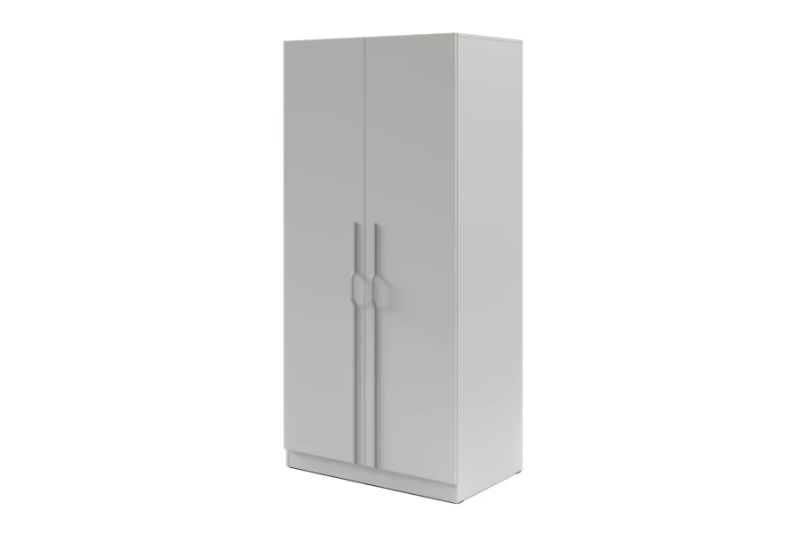 Simple white wardrobe in minimalist design for the modern bedroom.