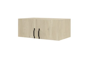 BRISSO BR3 Kleiderschrank 100 cm 2-türig, Kaschmir, Eiche Cremona, Platingrau, Metallgriffen Deine Möbel   